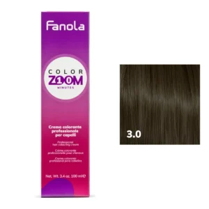 CREMA COLORE PER CAPELLI 100 ML COLORZOOM 10 MINUTI 3.0 CASTANO SCURO-FANOLA