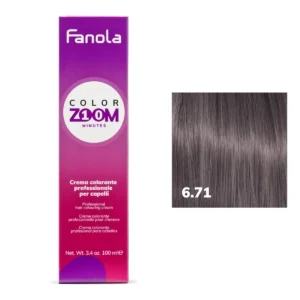 TINTURA CAPELLI 100ML COLORZOOM 10MINUTI 6.71 BIONDO SCURO MARRONE FREDDO-FANOLA