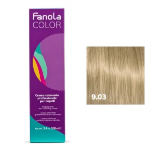 FANOLA 9.03 - Crema colorante per capelli, 100 ml, biondo caldo molto chiaro
