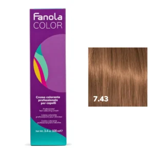 FANOLA - Crema colorante per capelli, 100 ml, 7.43 biondo rame dorato