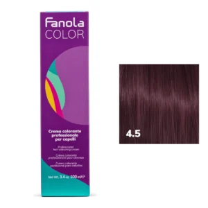 Fanola 4.5 Medium Mahogany Brown Hair Coloring Cream, Tinta Castano Mogano, 100 ml