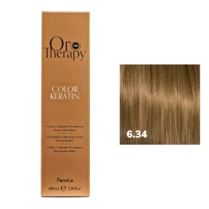 Fanola Oro Therapy 24K Tinta per capelli, 100 ml, colorante permanente per capelli senza ammoniaca, arricchito con cheratina, olio di argan, oro puro micro-attivo, per la massima copertura, perfetta e uniforme, per colori brillanti, intensi, di lunga durata 100mL
