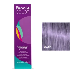 Fanola Tinte 8.2F Rubio claro violeta fantasía 100 mL - Tinte crema colorante permanente para el cabello pelo - Color uniforme y brillante - PROFESIONAL
